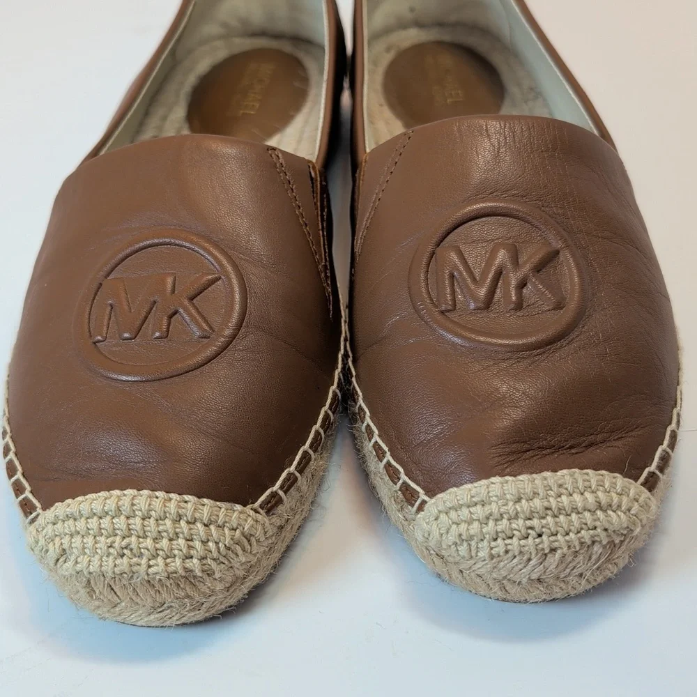 MICHAEL Michael Kors Brown Leather Espadrille Flats Size 6